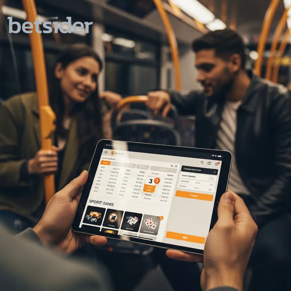 Person using phone on public transport for mobile betting